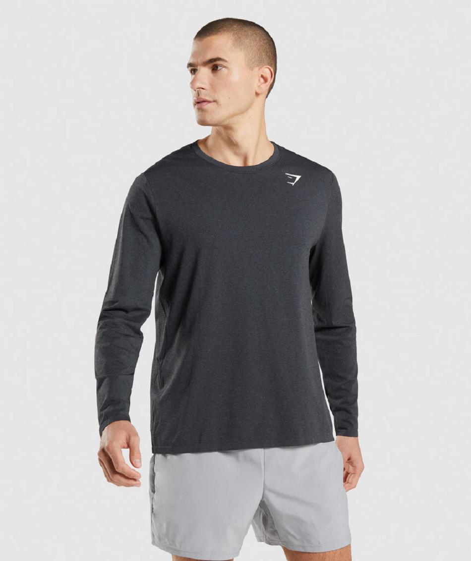 Long Sleeve Gymshark Arrival Seamless Hombre Negras | CO 3526AHK